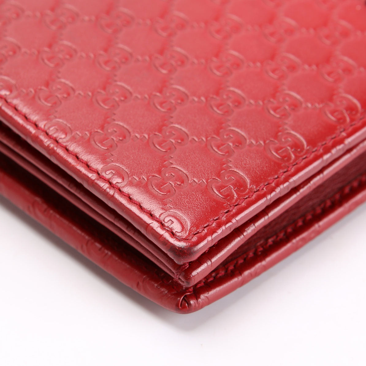 Gucci 466507 Micro GG Wallet On Chain Red