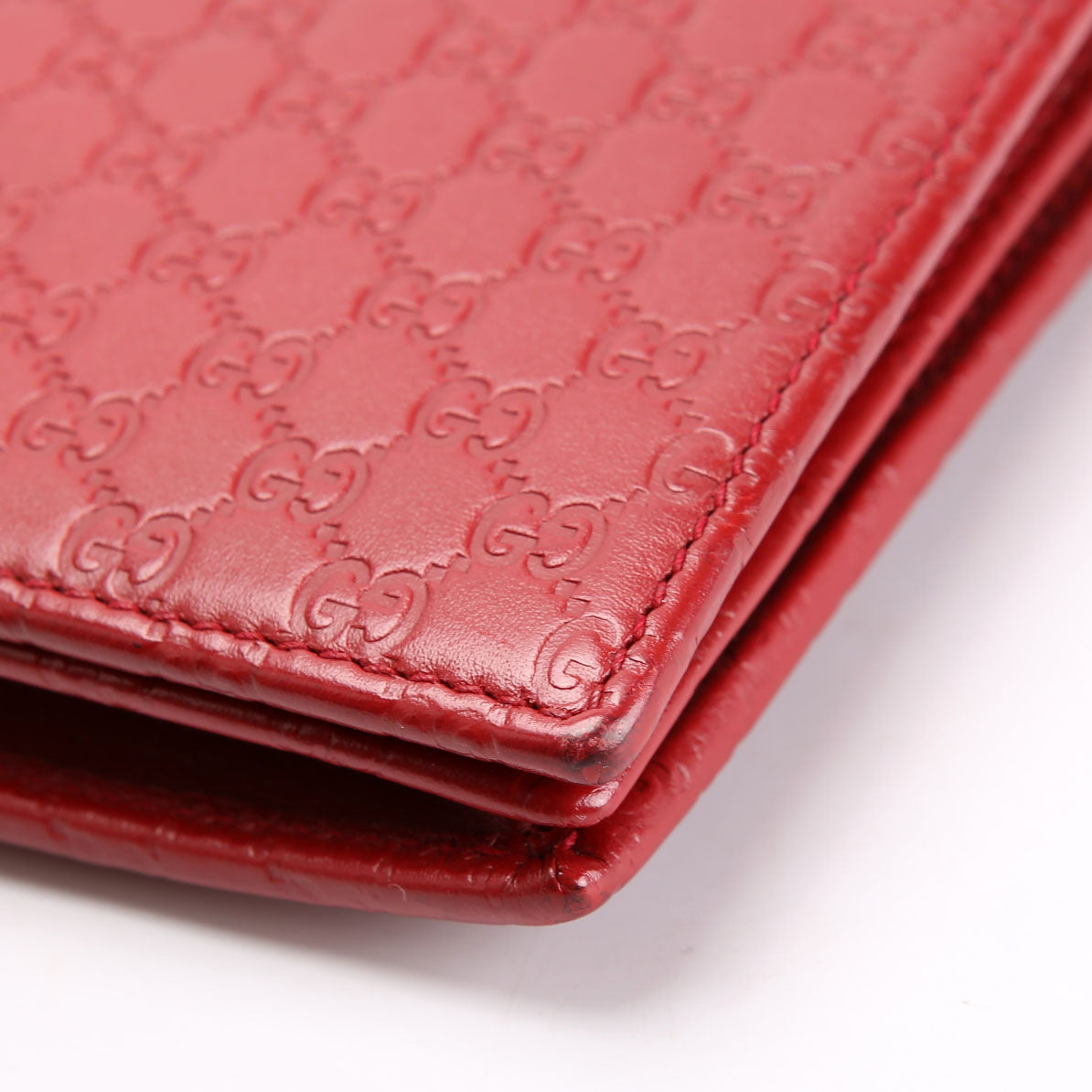 Gucci 466507 Micro GG Wallet On Chain Red