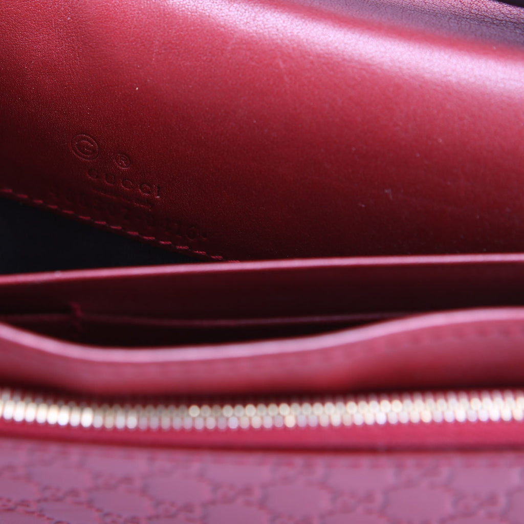 Gucci 466507 Micro GG Wallet On Chain Red