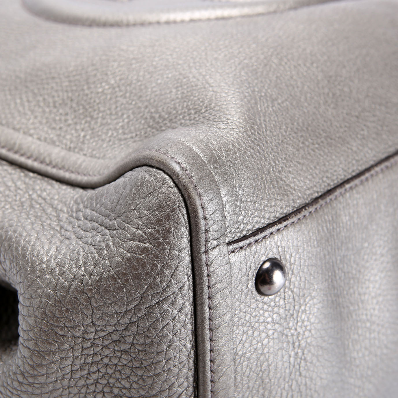 282309 Soho Leather Hobo Medium Silver