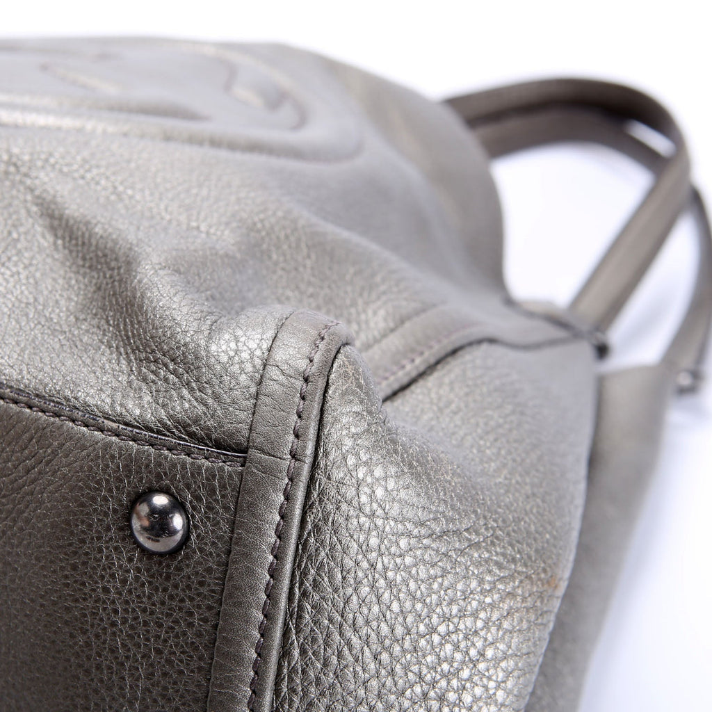 282309 Soho Leather Hobo Medium Silver
