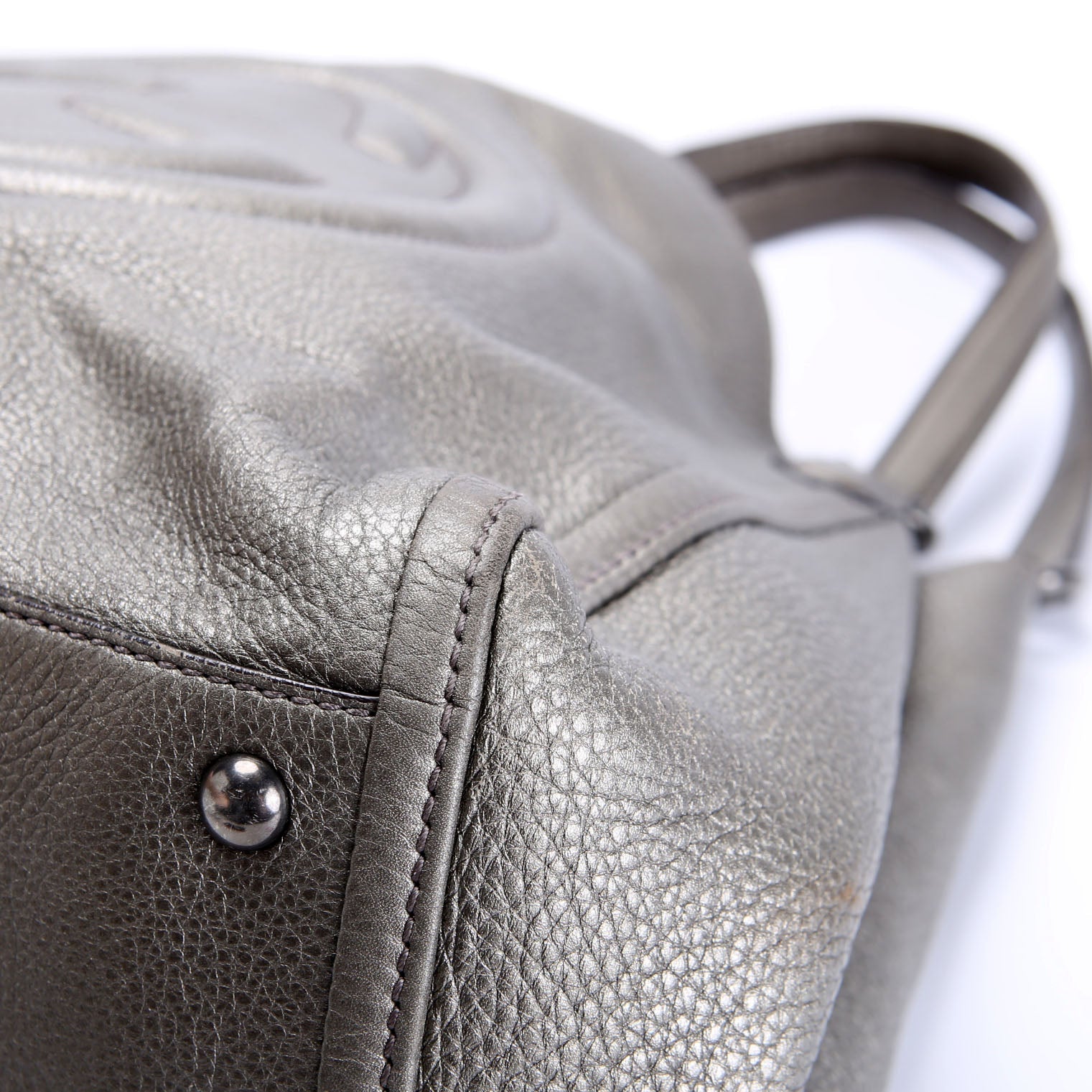 282309 Soho Leather Hobo Medium Silver