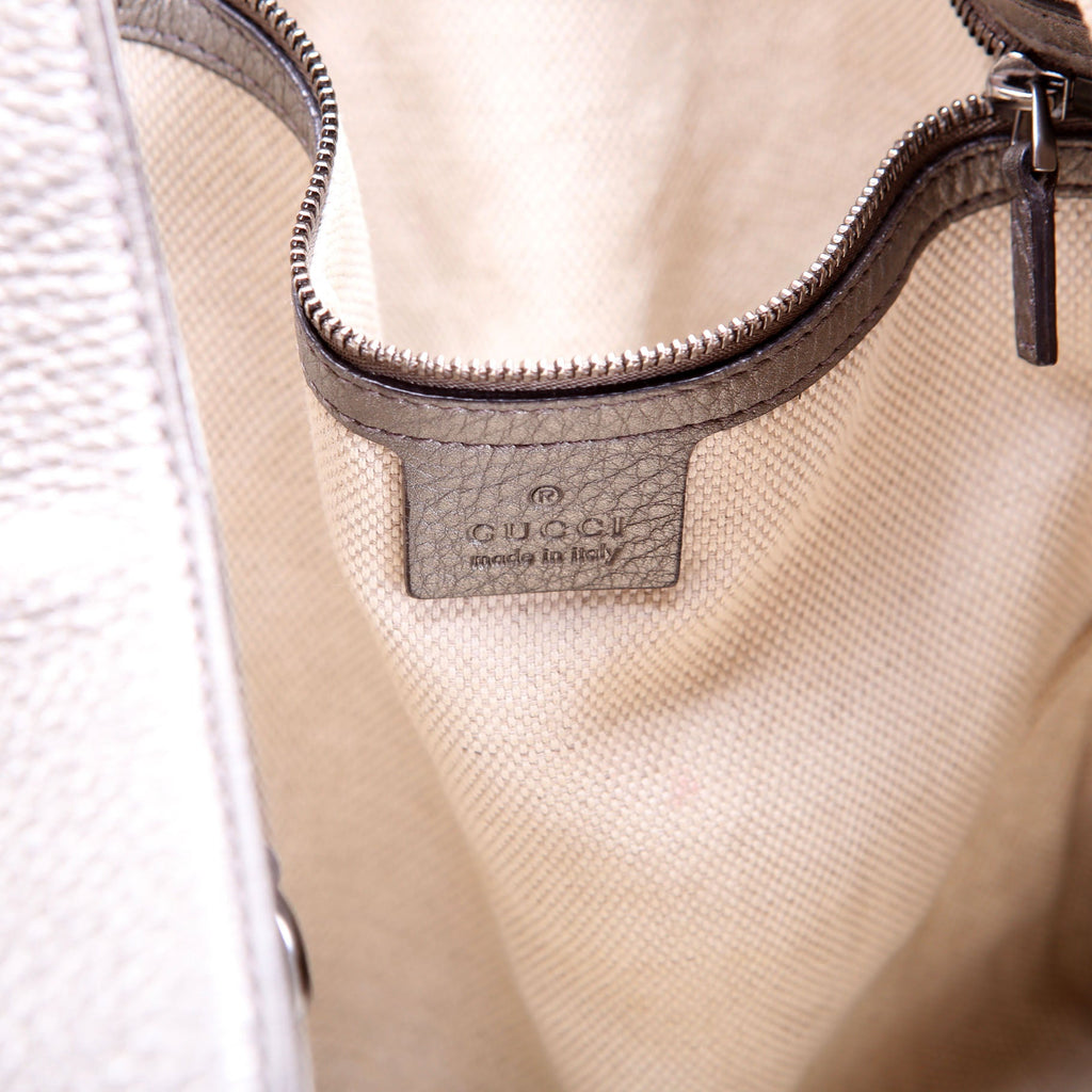 282309 Soho Leather Hobo Medium Silver