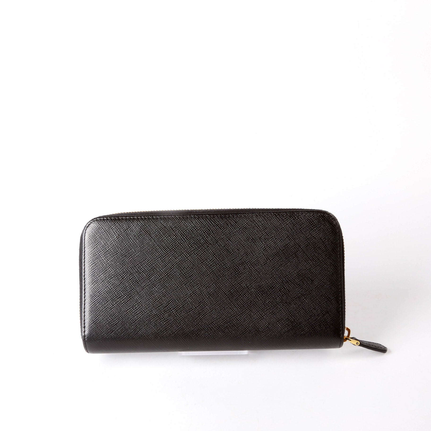 Prada Saffiano Zip Around Wallet 1ML506 Black