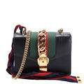 Gucci 431666 Sylvie Mini Shoulder Bag Leather Black