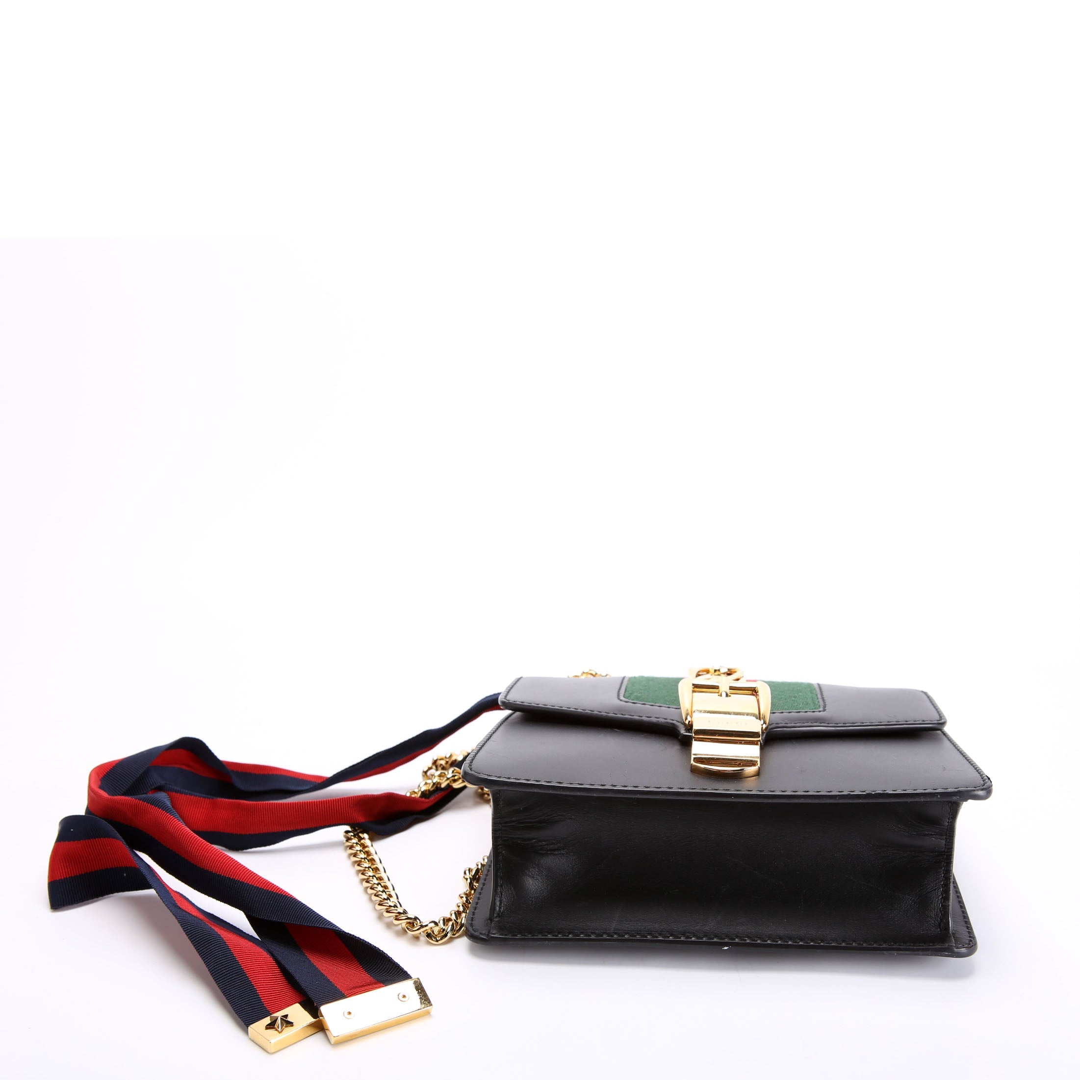 Gucci 431666 Sylvie Mini Shoulder Bag Leather Black