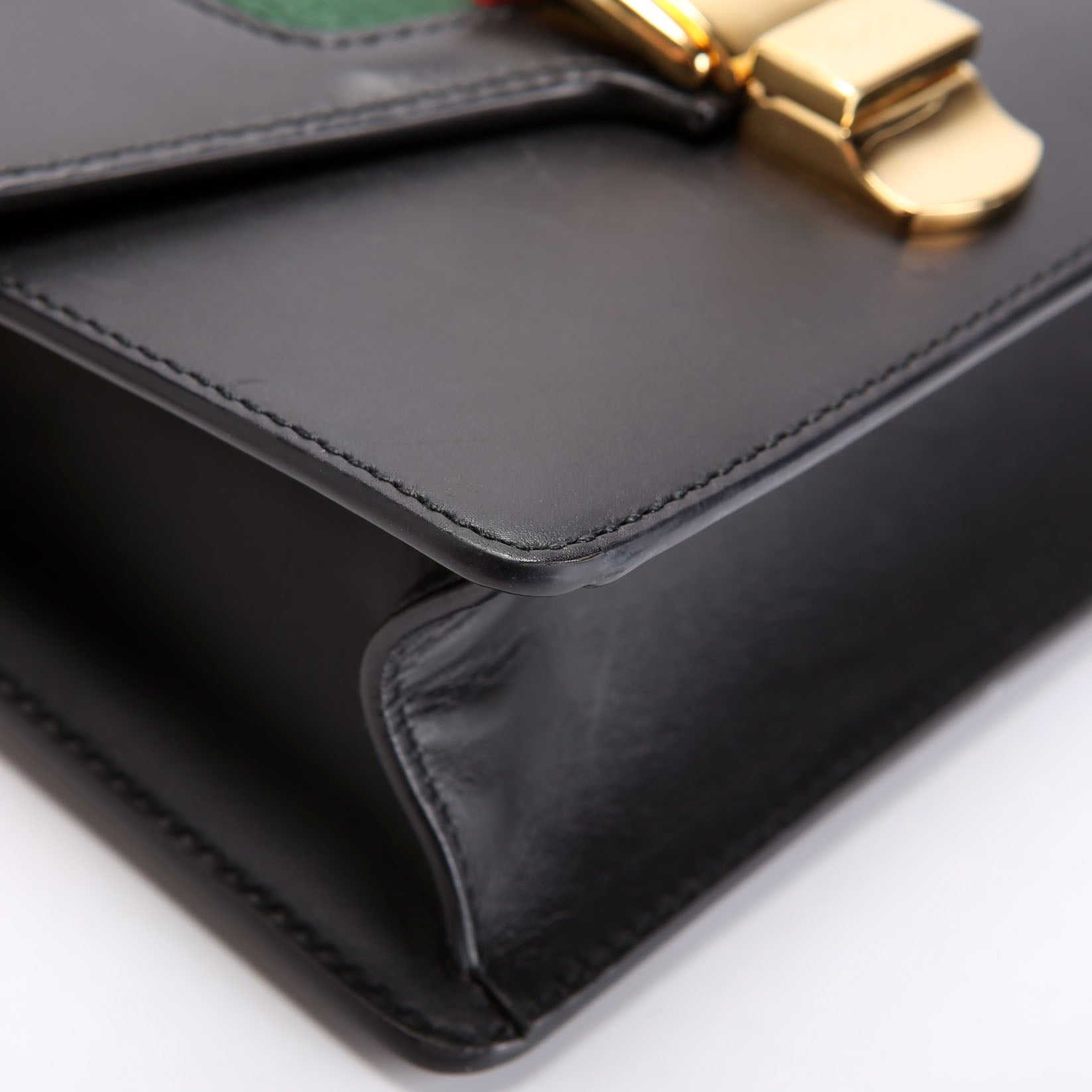 Gucci 431666 Sylvie Mini Shoulder Bag Leather Black