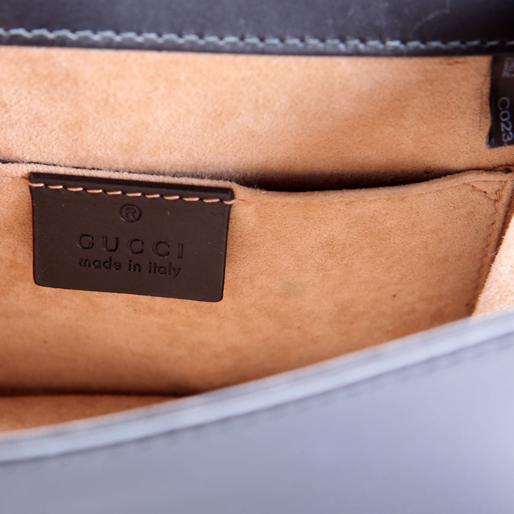 Gucci 431666 Sylvie Mini Shoulder Bag Leather Black