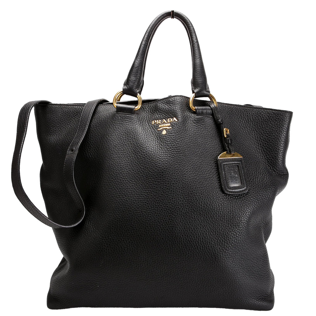1BG865 Vitello Phenix Shopper Tote Black