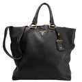 1BG865 Vitello Phenix Shopper Tote Black