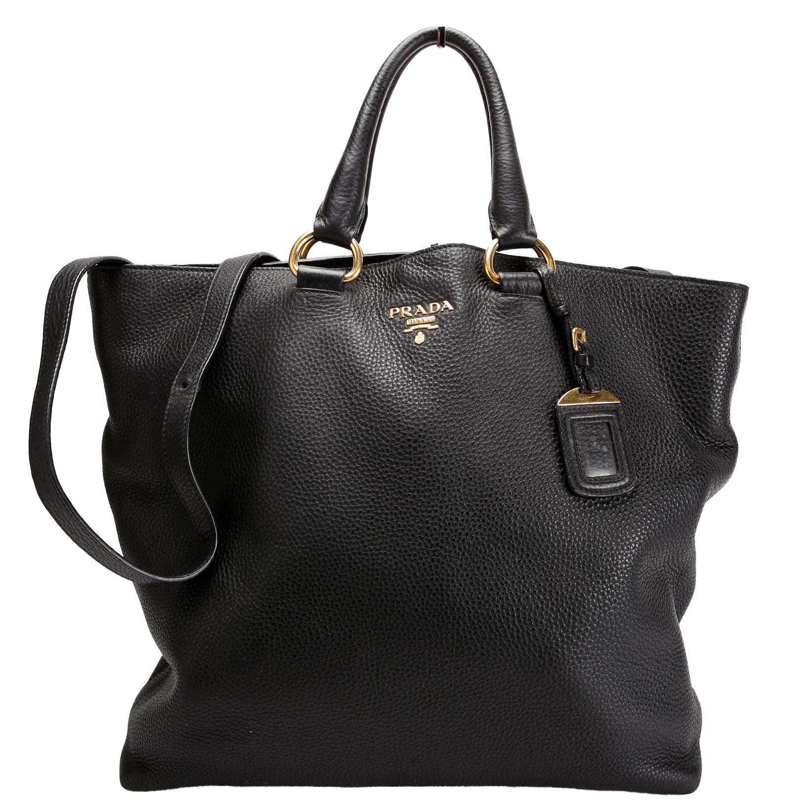 1BG865 Vitello Phenix Shopper Tote Black