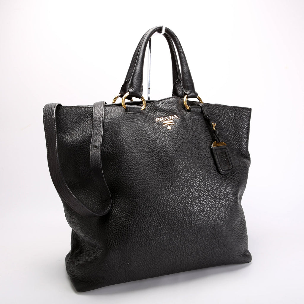 1BG865 Vitello Phenix Shopper Tote Black