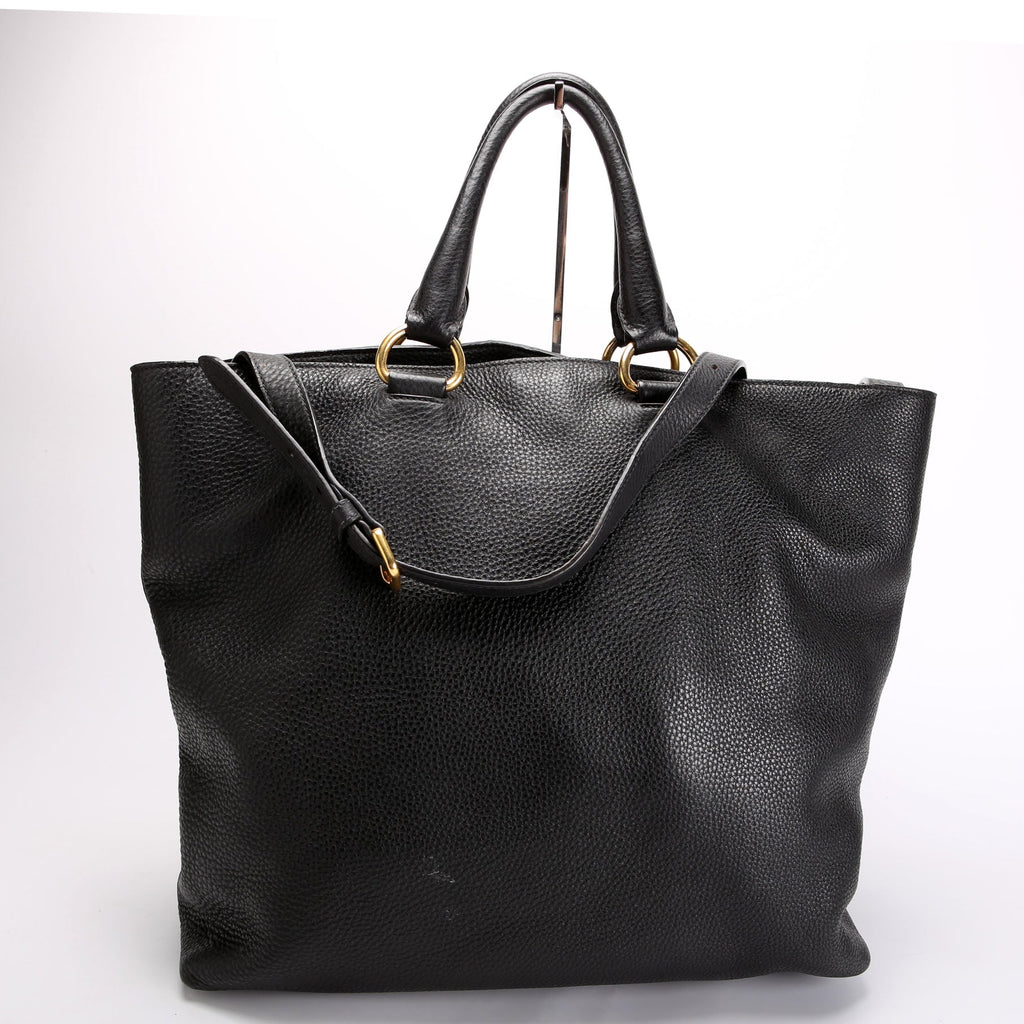 1BG865 Vitello Phenix Shopper Tote Black