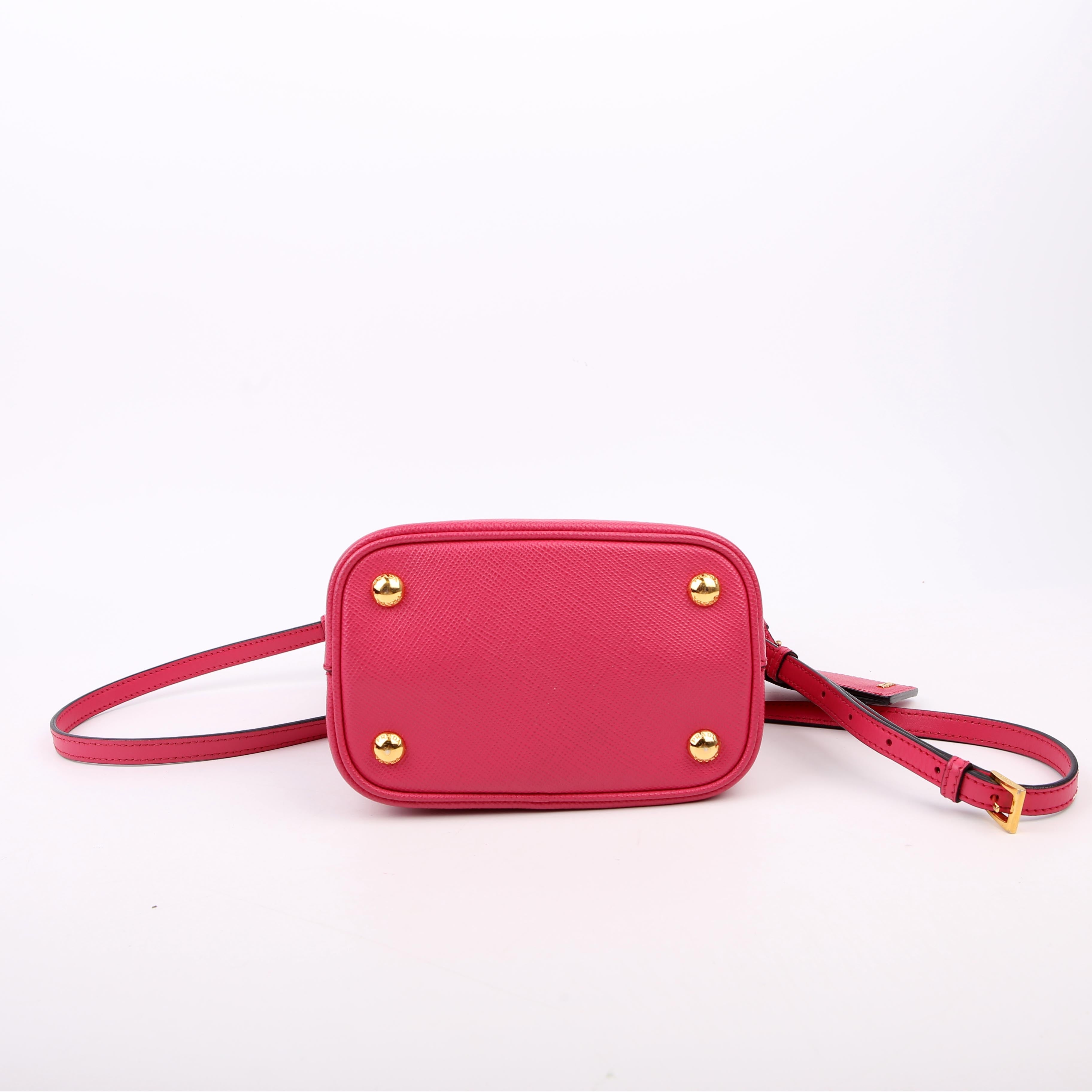 Prada Saffiano Cuir Small Panier Bag Pink