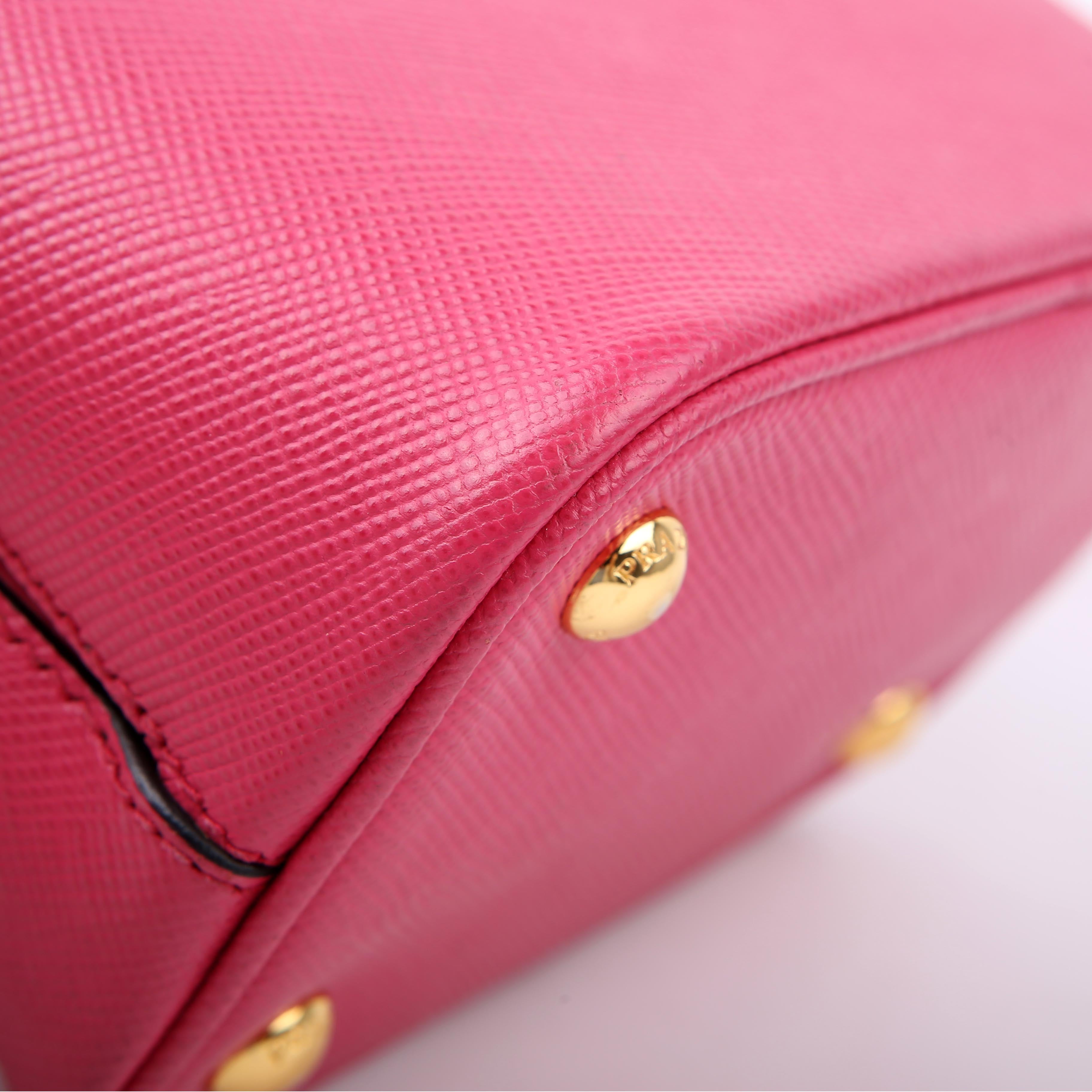Prada Saffiano Cuir Small Panier Bag Pink