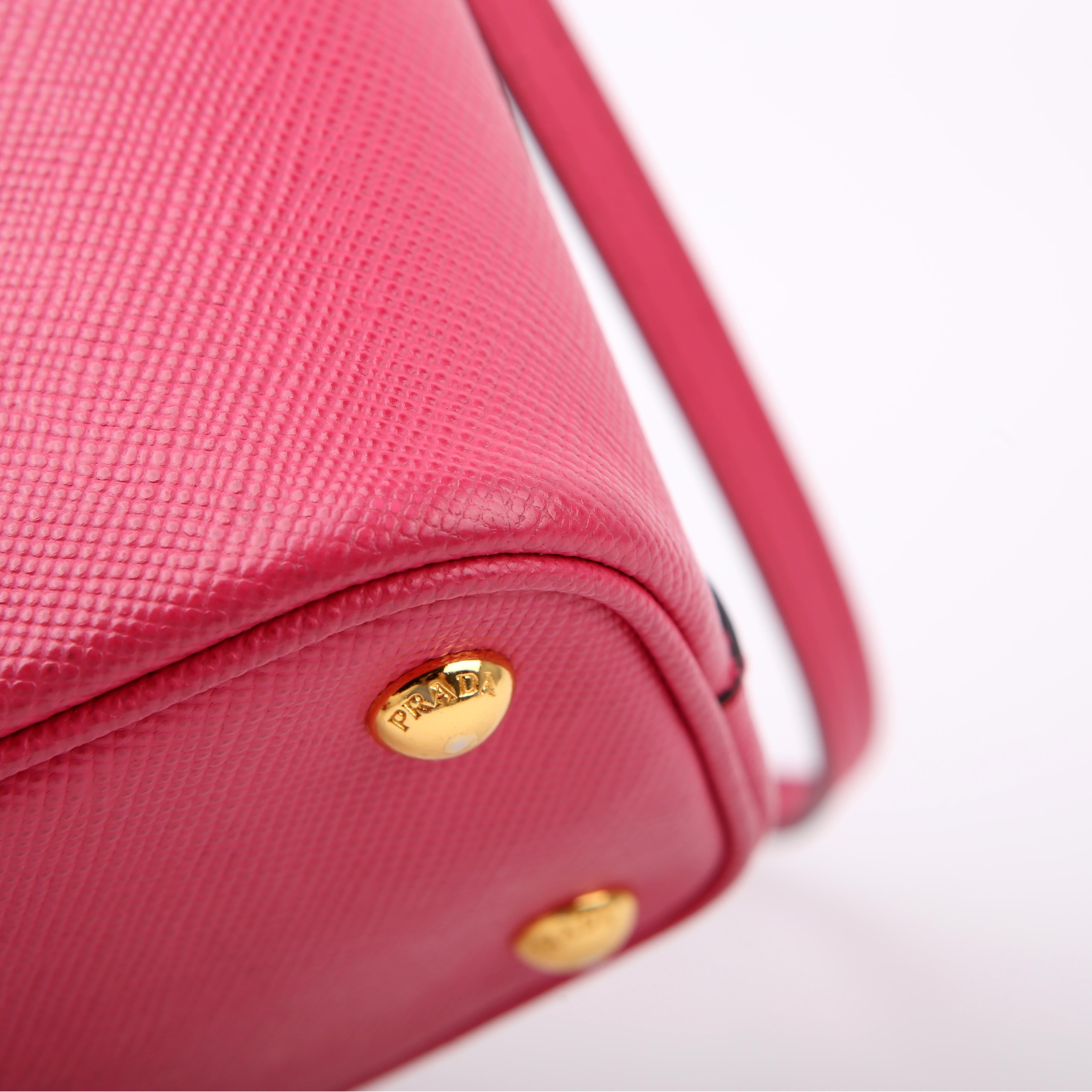 Prada Saffiano Cuir Small Panier Bag Pink