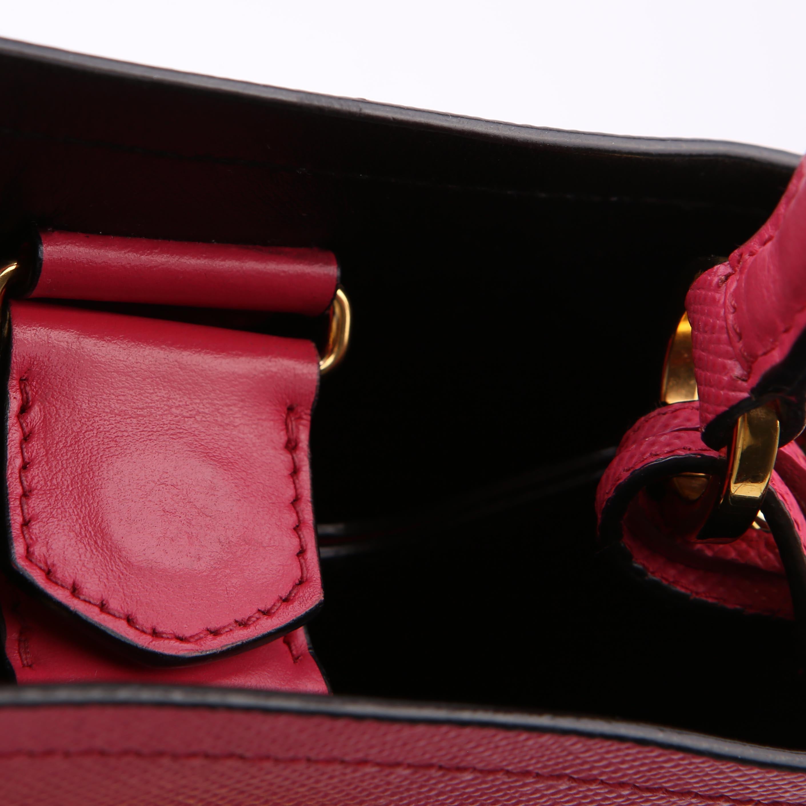 Prada Saffiano Cuir Small Panier Bag Pink