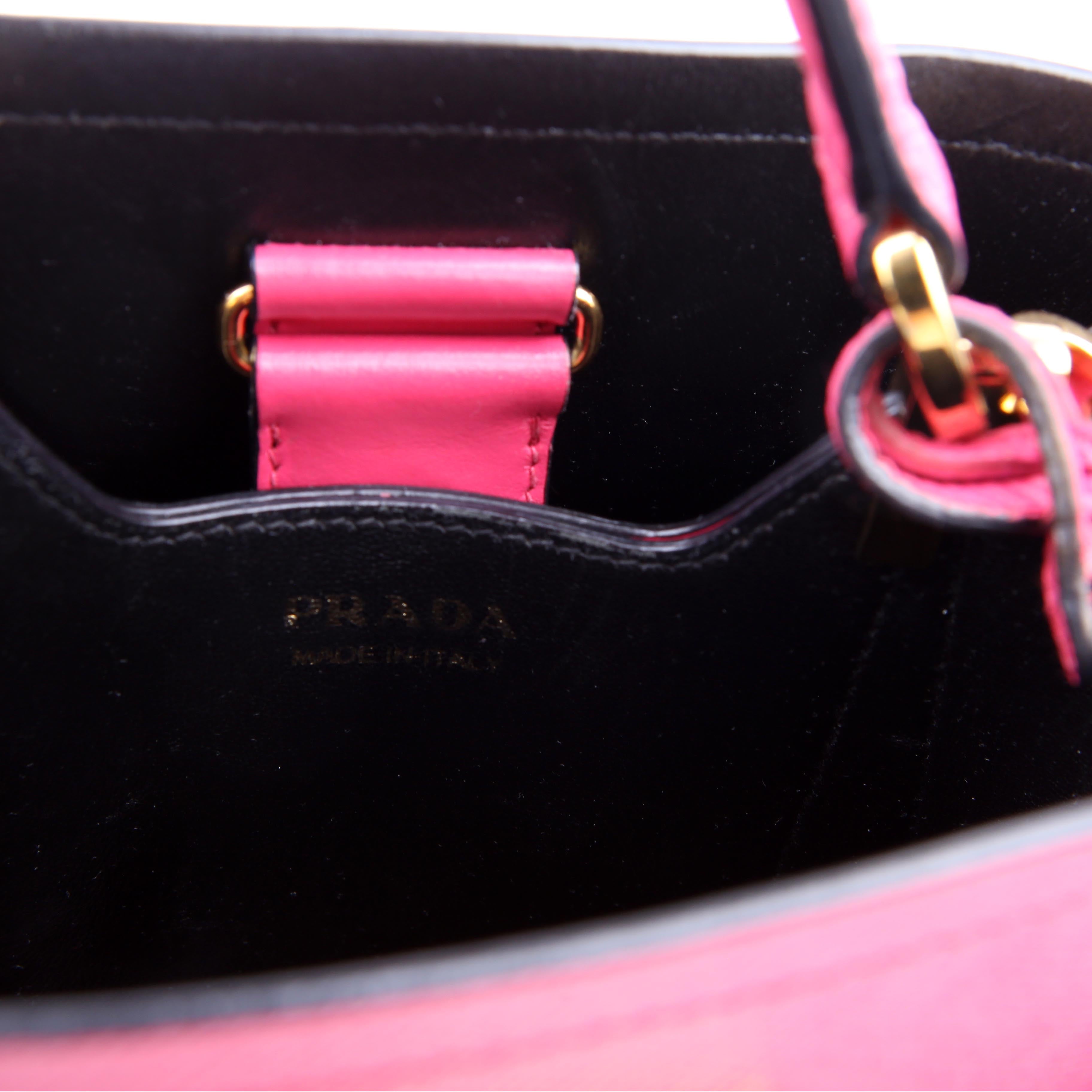 Prada Saffiano Cuir Small Panier Bag Pink