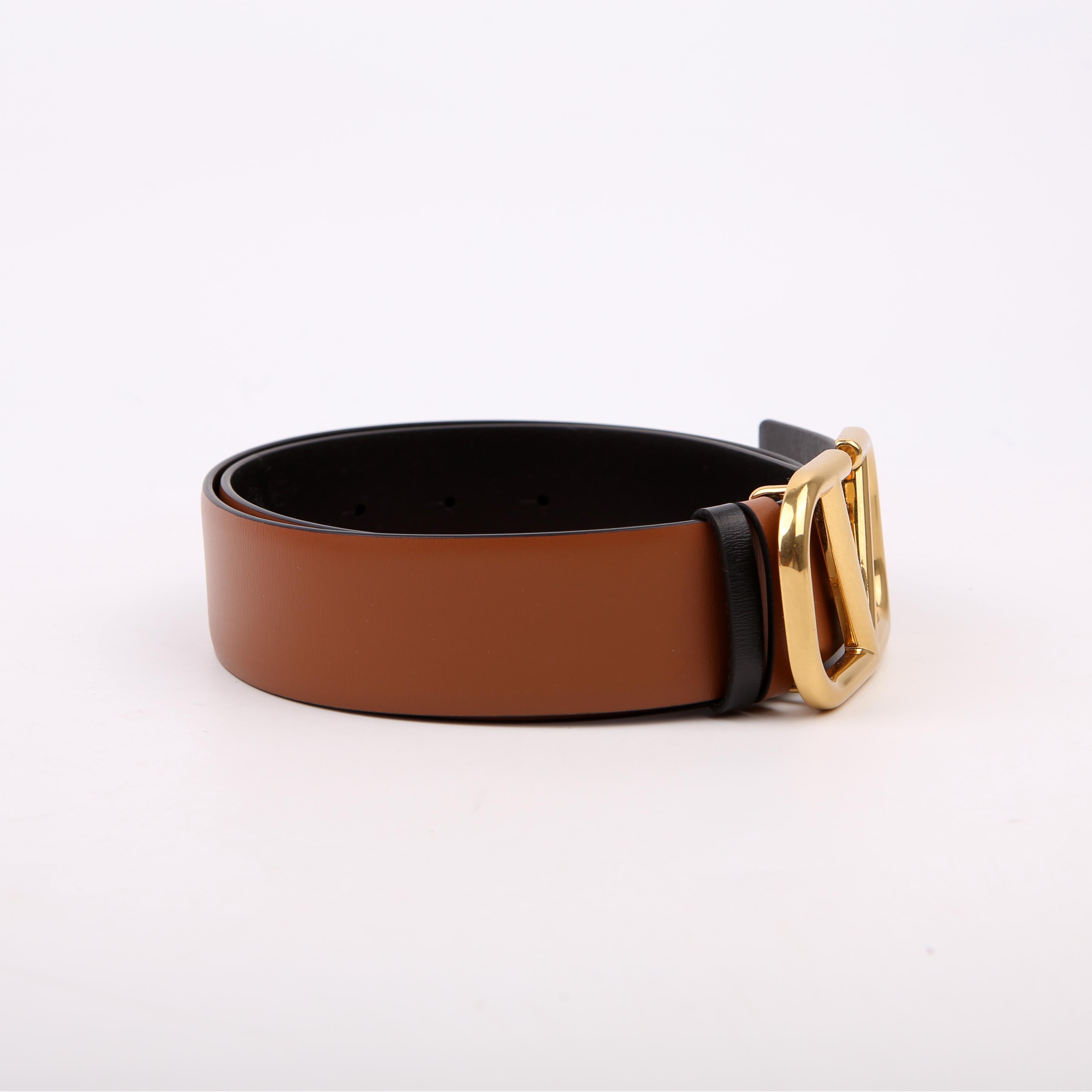 Vlogo Signature Leather Belt 40MM Size 75/30 Brown