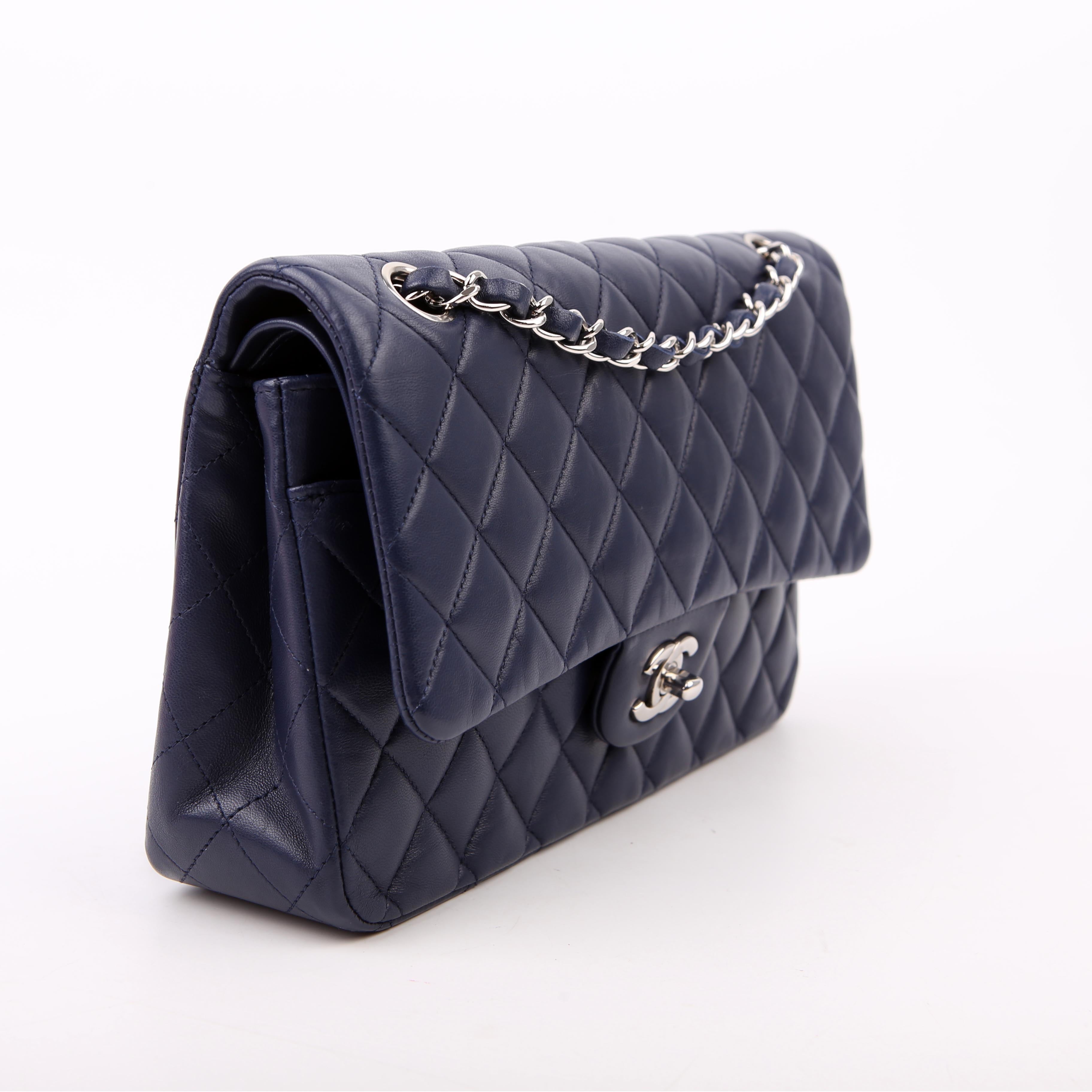 Classic Flap Medium Lambskin Blue 29M
