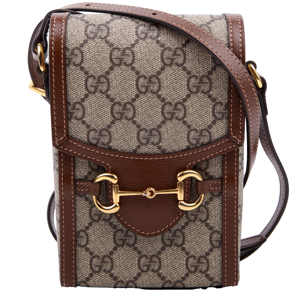 Gucci 625615 Horsebit 1955 GG Supreme Mini Bag White