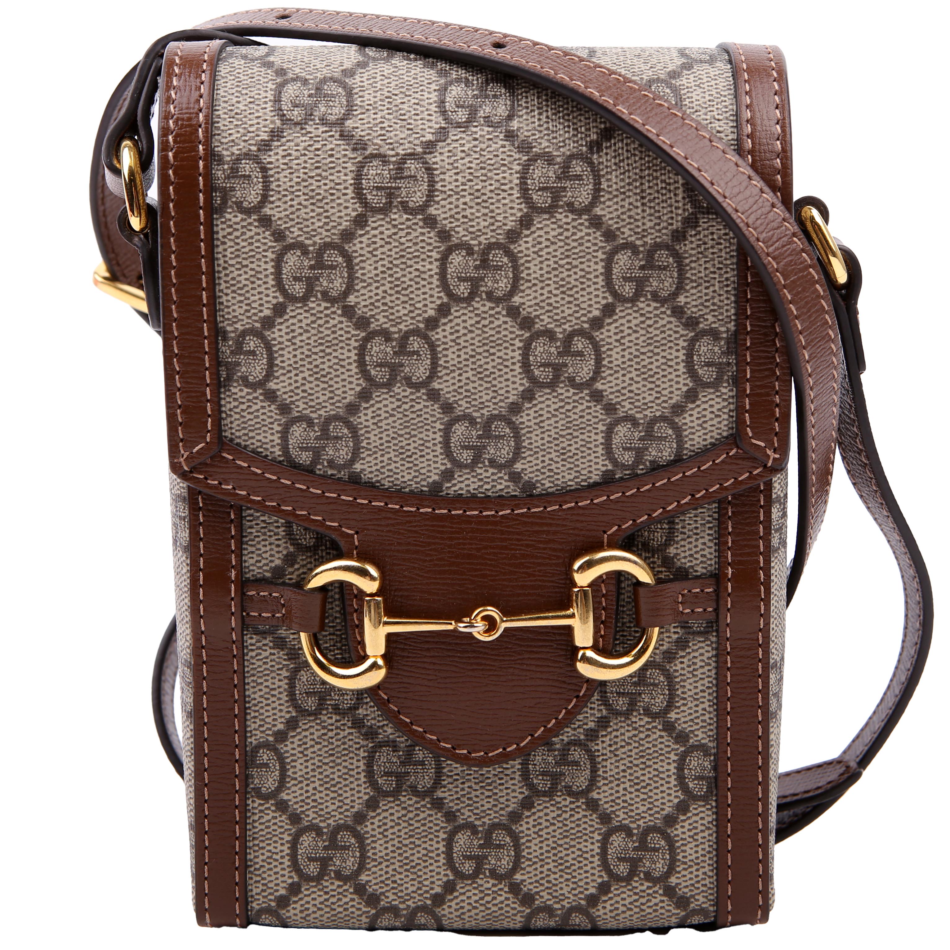 Gucci 625615 Horsebit 1955 GG Supreme Mini Bag White