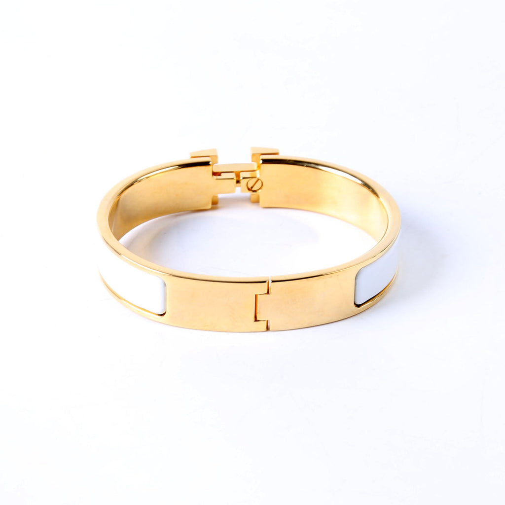 Clic Clac Narrow PM Bracelet Gold/White