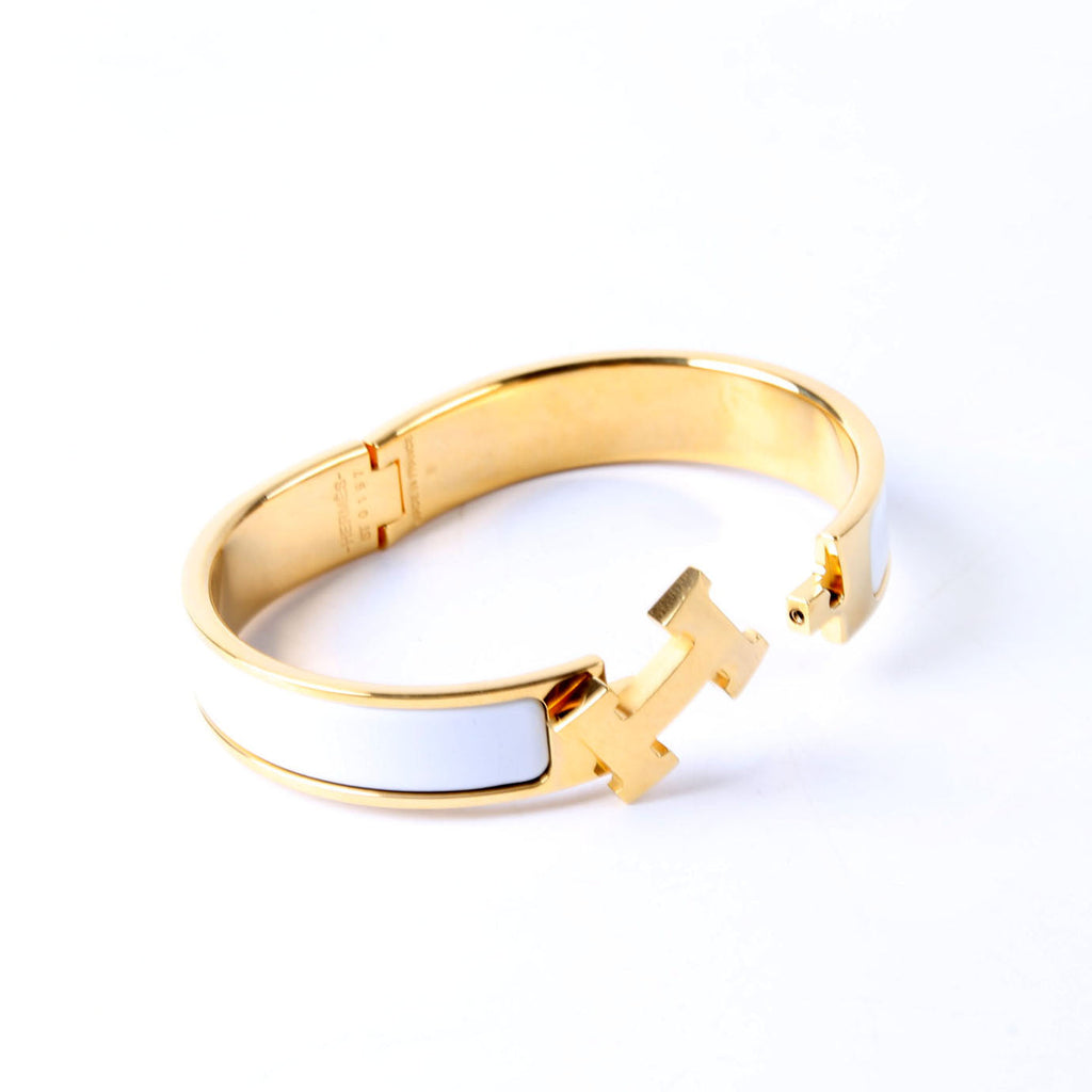 Clic Clac Narrow PM Bracelet Gold/White