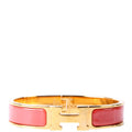 Hermes Clic Clac Narrow PM Bracelet Gold/Coral
