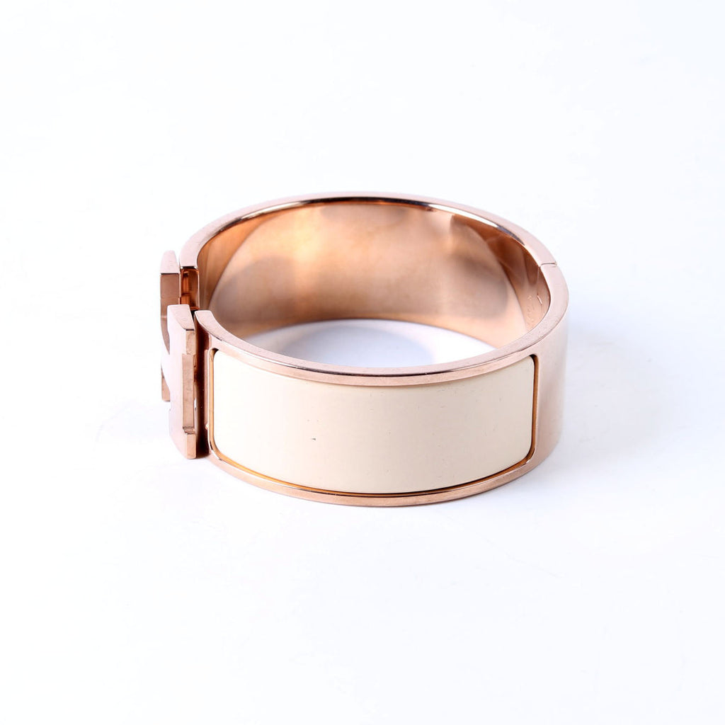 Clic Clac Wide PM Bracelet Gold/Cream