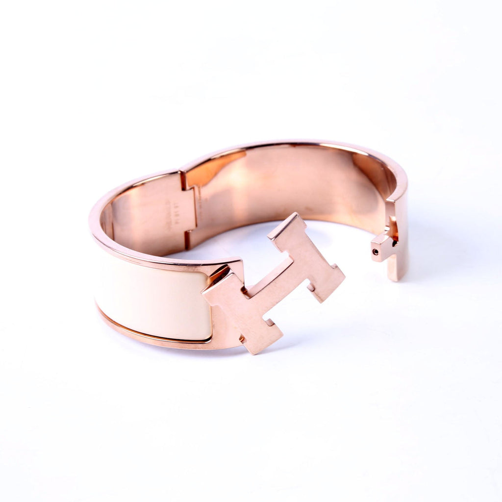 Clic Clac Wide PM Bracelet Gold/Cream