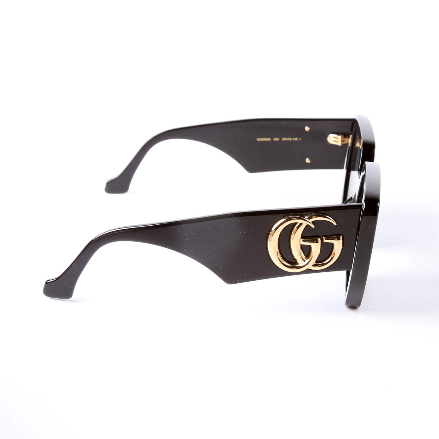 Gucci GG0956S Double G Oversized Rectangle Sunglasses Black