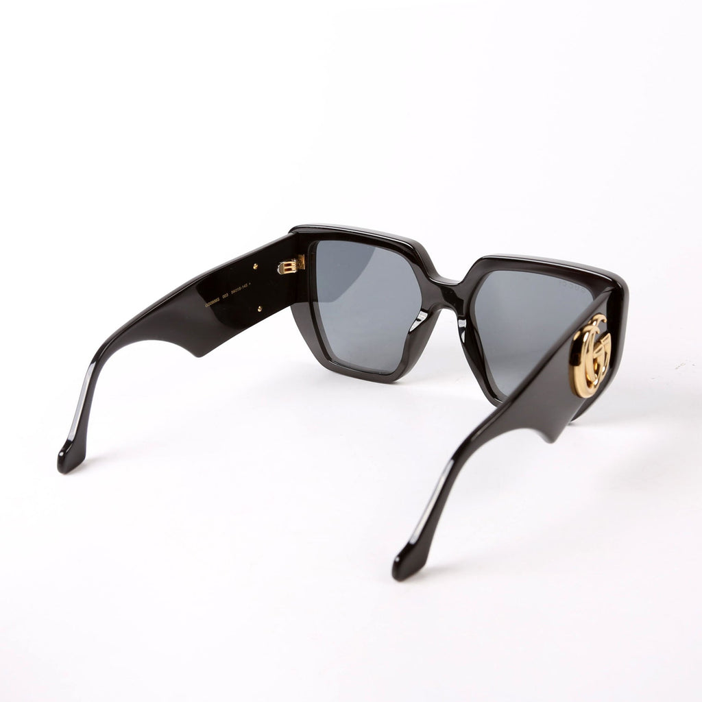 Gucci GG0956S Double G Oversized Rectangle Sunglasses Black