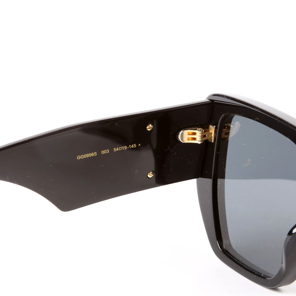 Gucci GG0956S Double G Oversized Rectangle Sunglasses Black