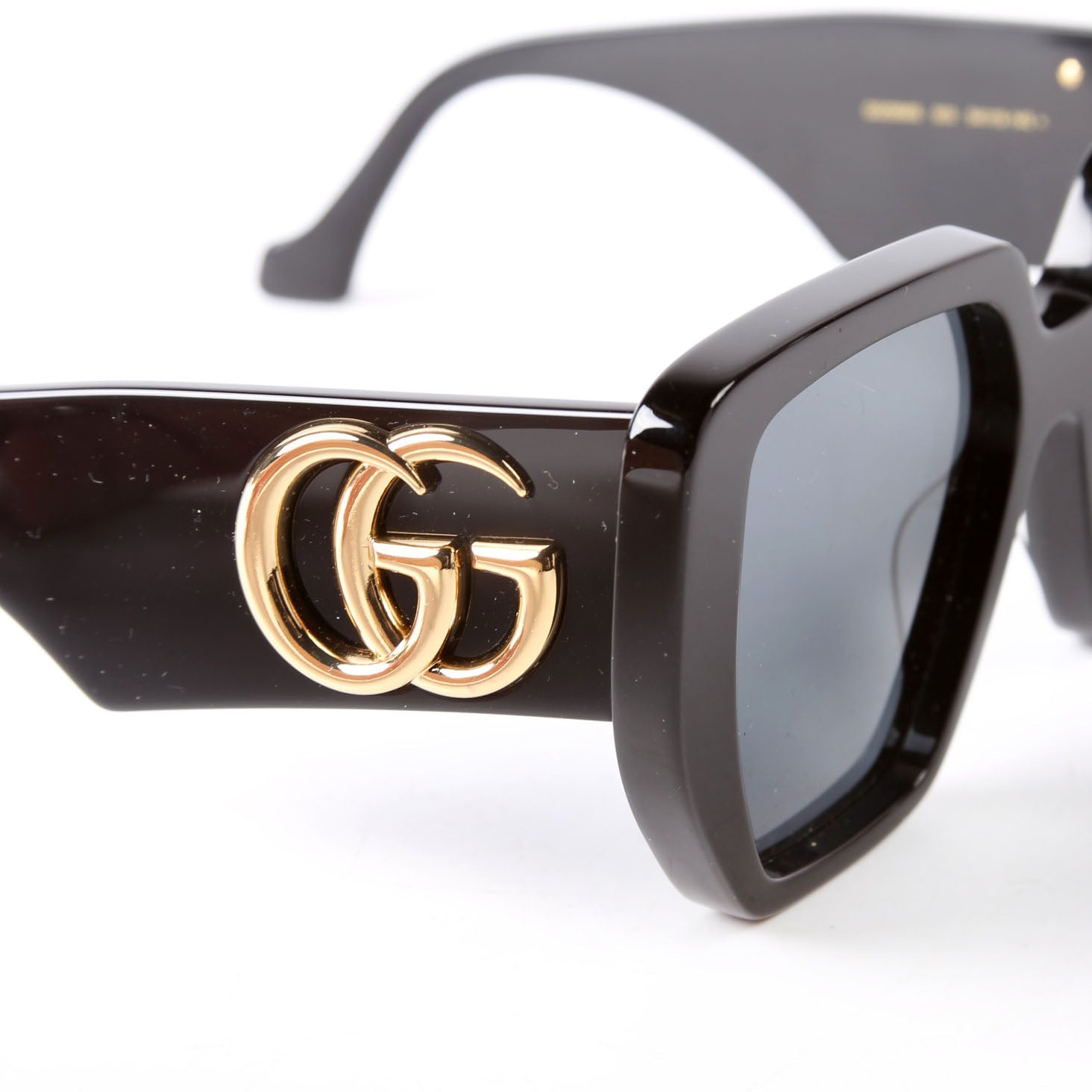 Gucci GG0956S Double G Oversized Rectangle Sunglasses Black