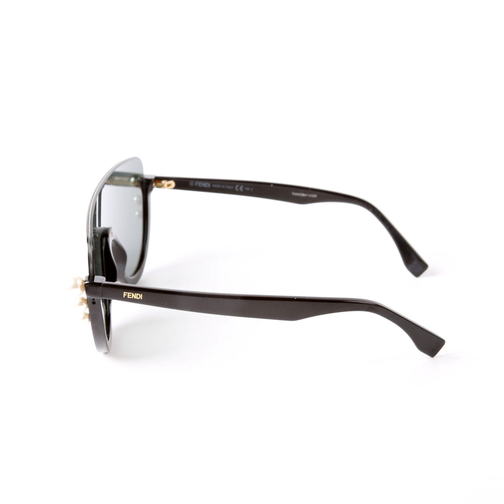 Fendi FF0296/S Pearl Shield Sunglasses Black/Pearl