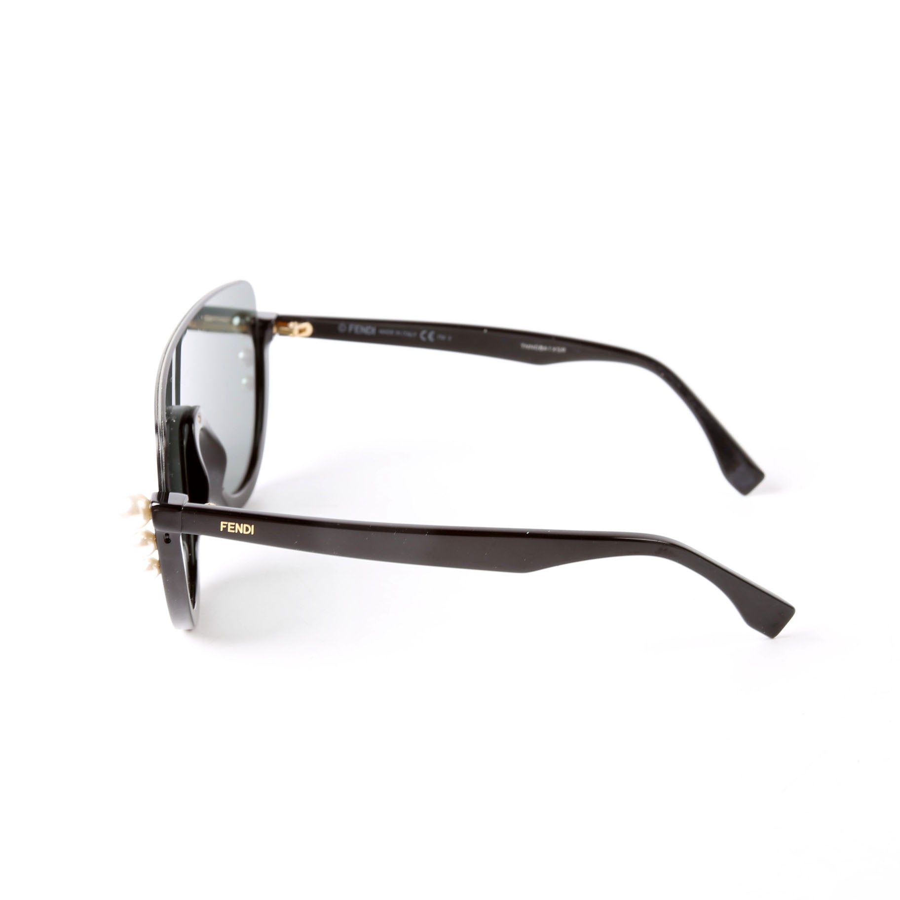 Fendi FF0296/S Pearl Shield Sunglasses Black/Pearl