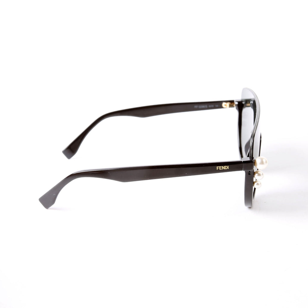 Fendi FF0296/S Pearl Shield Sunglasses Black/Pearl