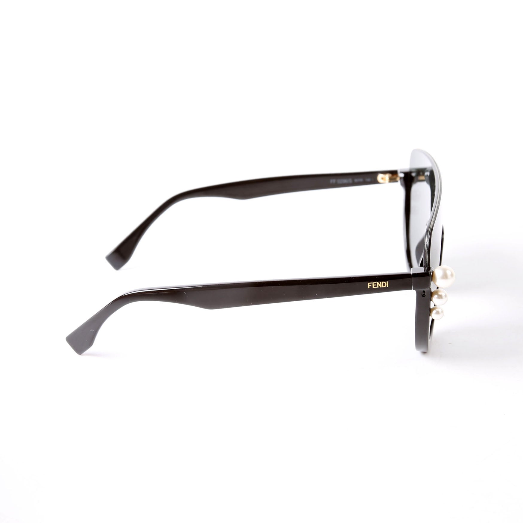 Fendi FF0296/S Pearl Shield Sunglasses Black/Pearl