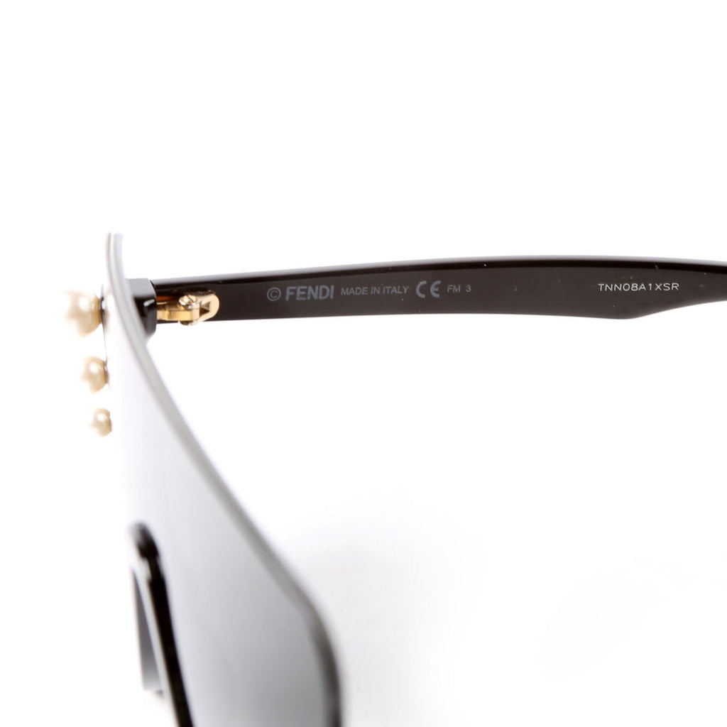 Fendi FF0296/S Pearl Shield Sunglasses Black/Pearl