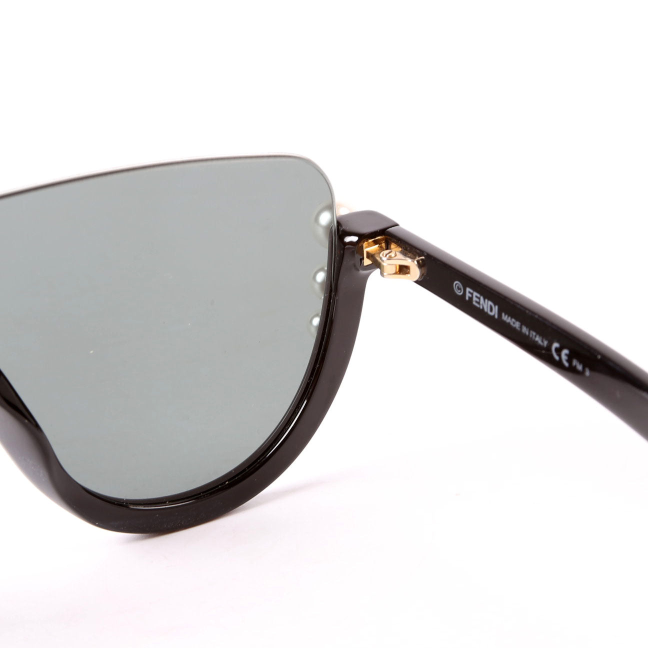 Fendi FF0296/S Pearl Shield Sunglasses Black/Pearl