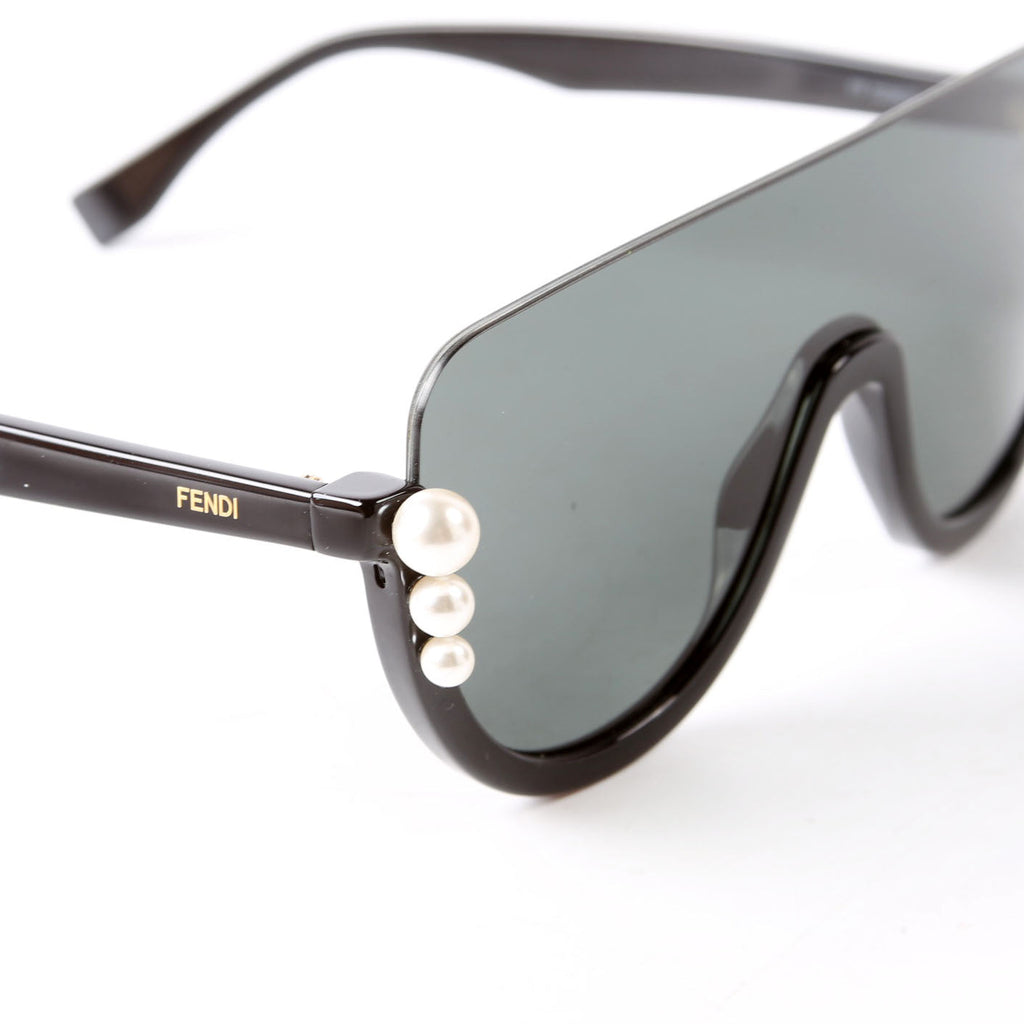 Fendi FF0296/S Pearl Shield Sunglasses Black/Pearl
