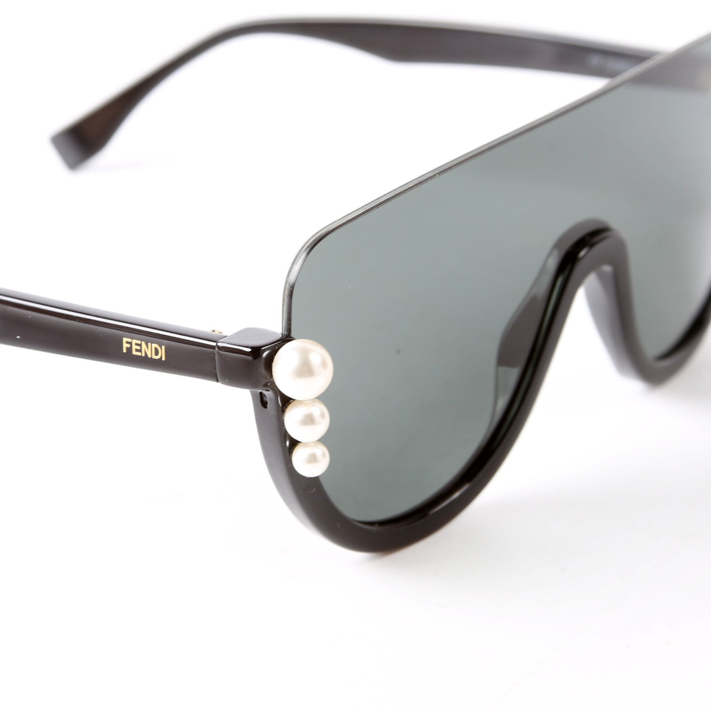 Fendi FF0296/S Pearl Shield Sunglasses Black/Pearl