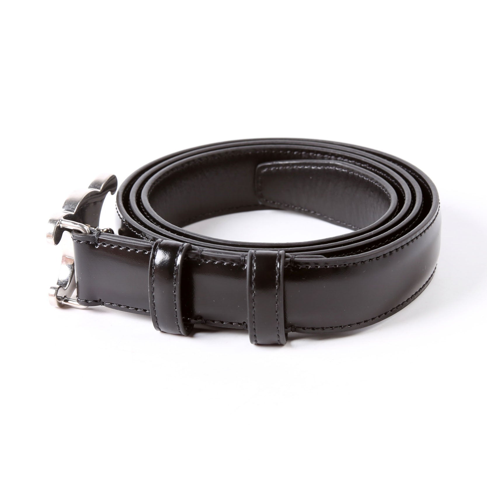 Triomphe Small Taurillon Leather Belt Size 100 Black