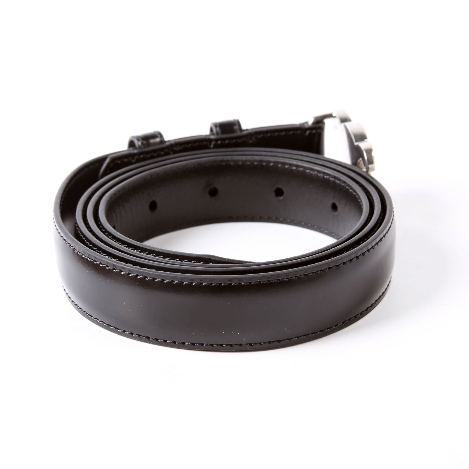 Triomphe Small Taurillon Leather Belt Size 100 Black