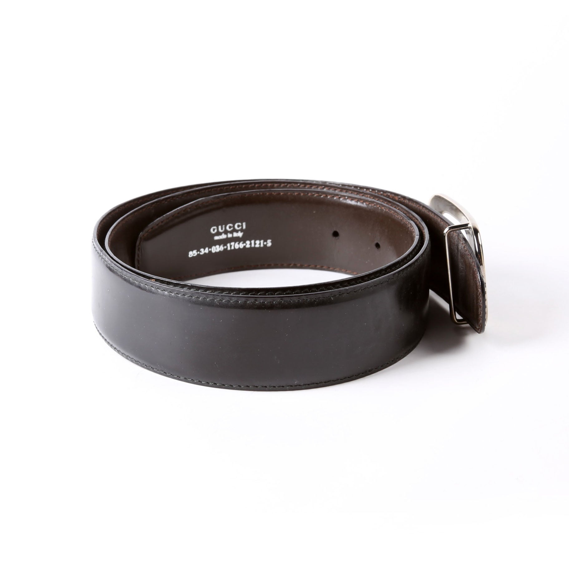 036.1766 GG Buckle Reversible Vintage Belt Size 85/34 Black
