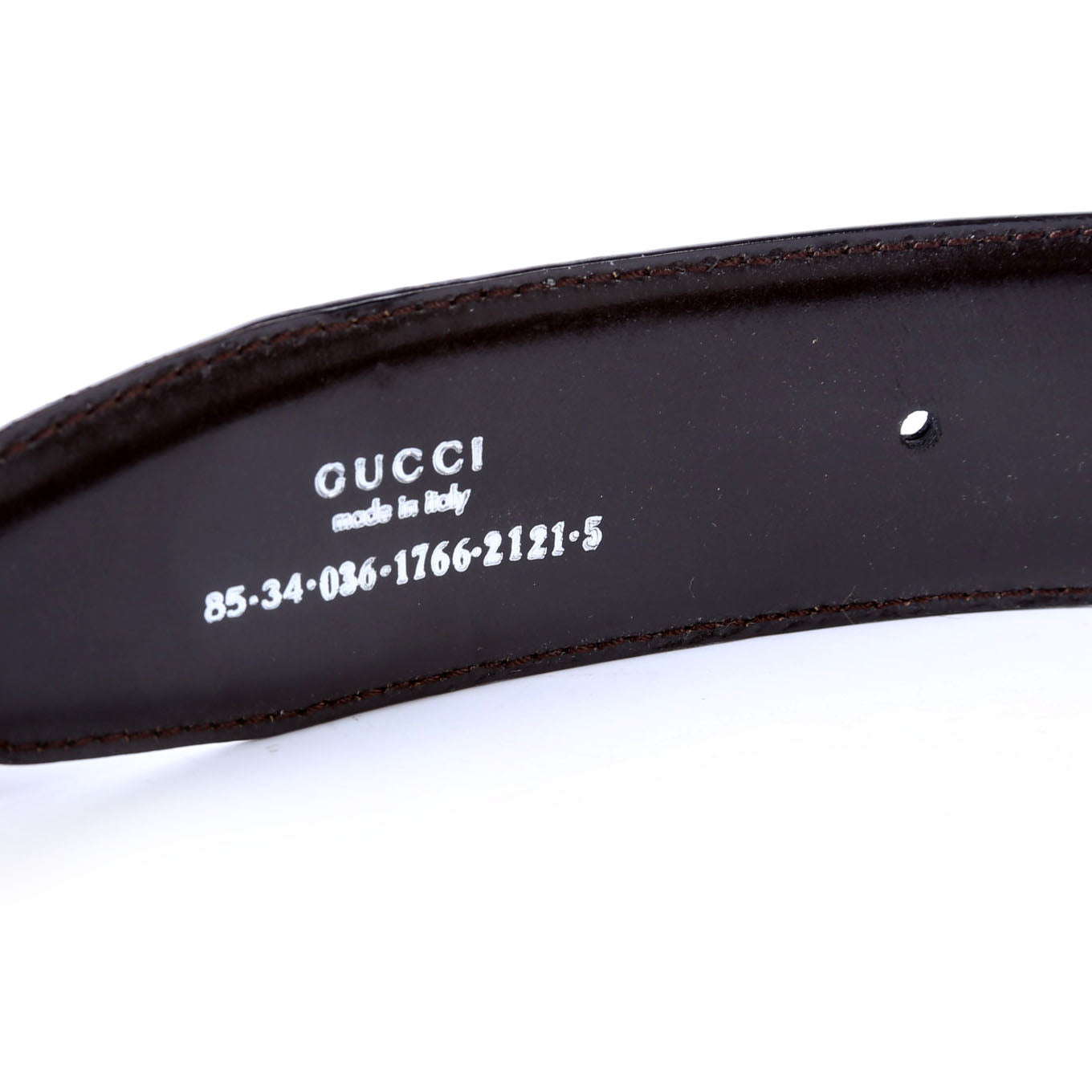 036.1766 GG Buckle Reversible Vintage Belt Size 85/34 Black