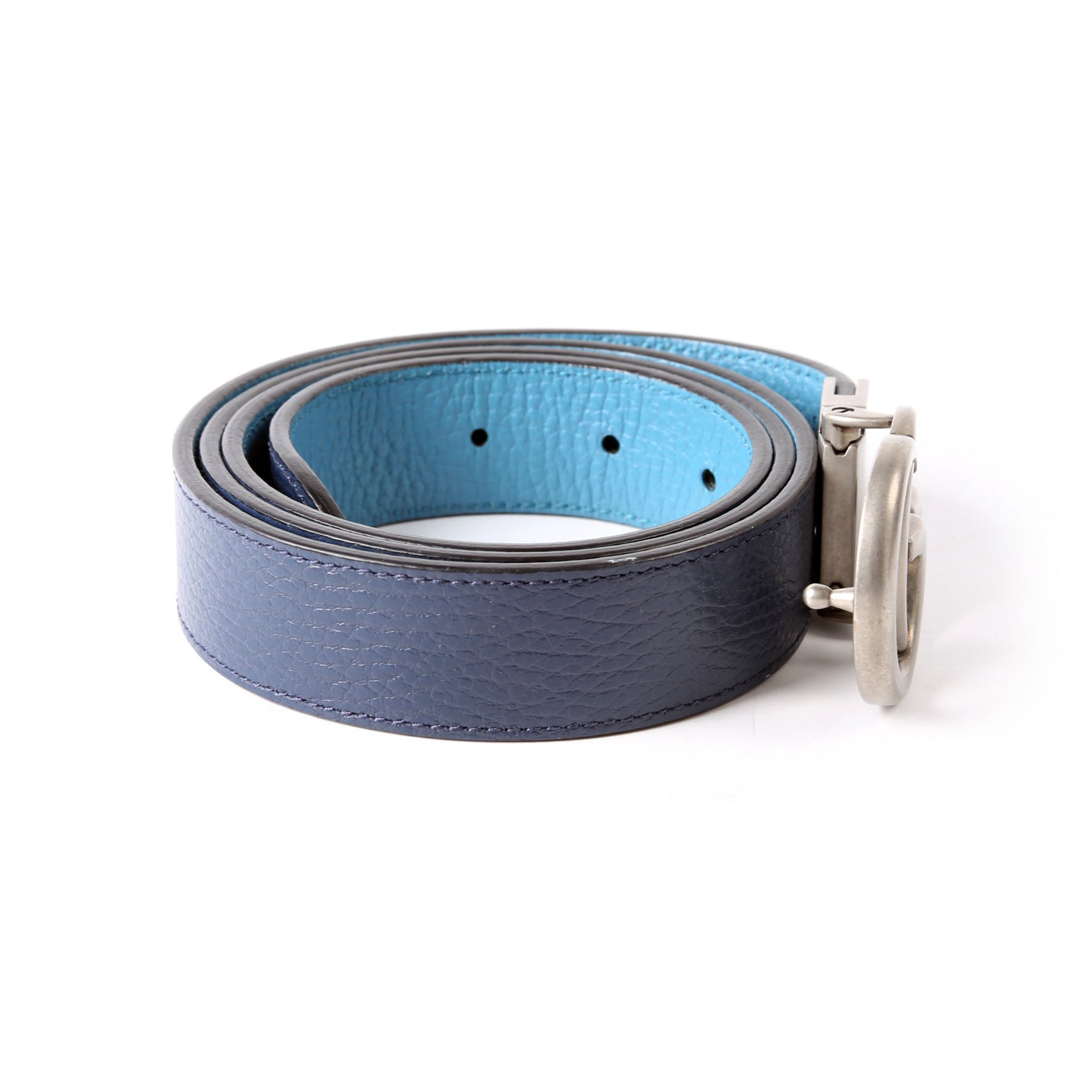 Gucci 643847 GG Marmont Reversible Leather Belt Size 100/40 Blue
