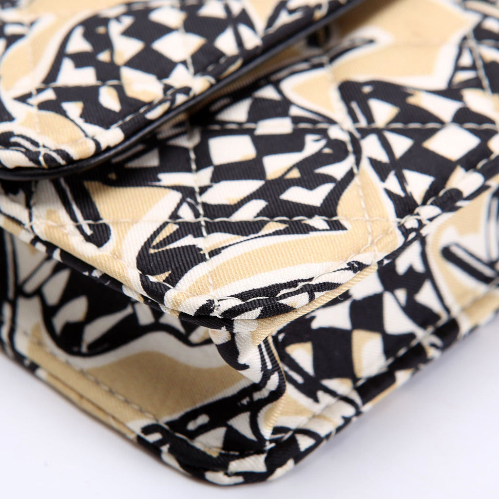 CC Flag Printed Clutch With Chain Canvas RFID