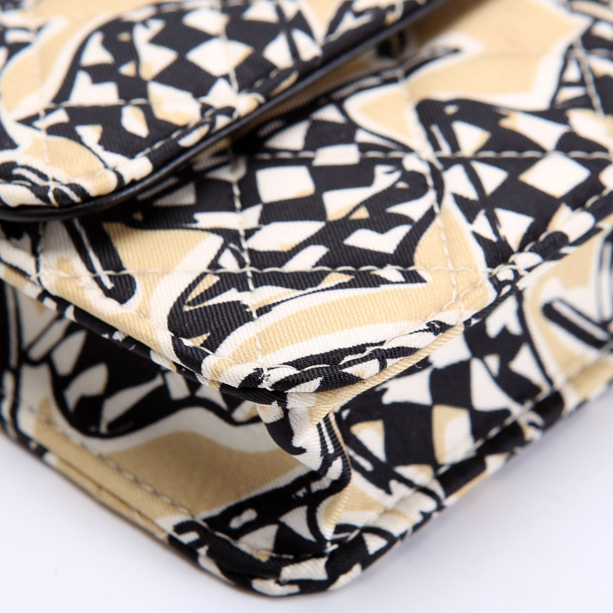 CC Flag Printed Clutch With Chain Canvas RFID